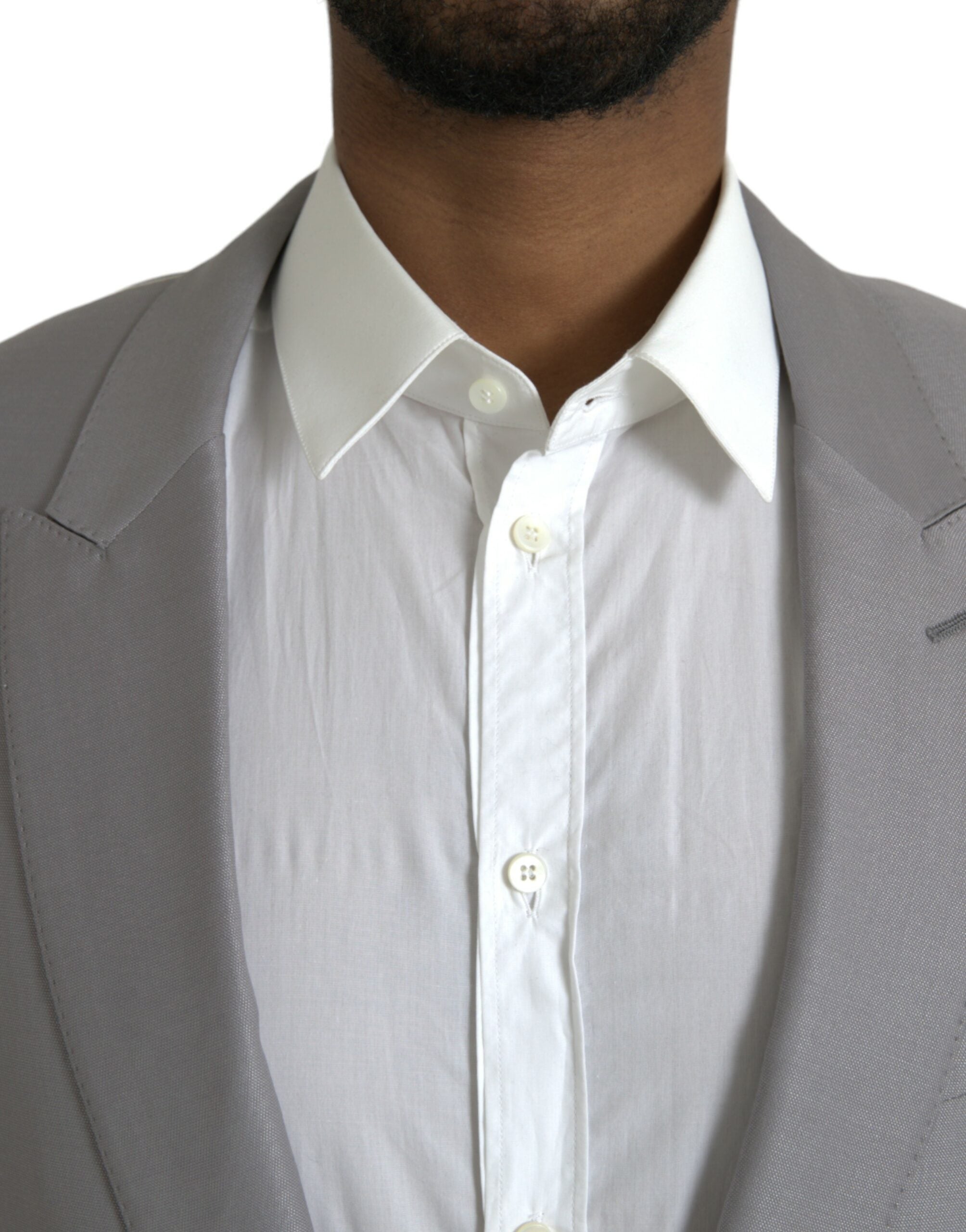 Blazer simple boutonnage en laine grise Dolce &amp; Gabbana