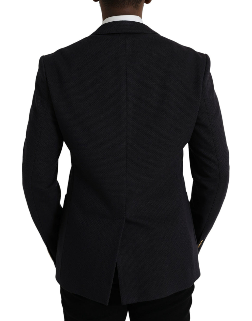 Blazer croisé bleu foncé Dolce &amp; Gabbana à motif couronne et abeille