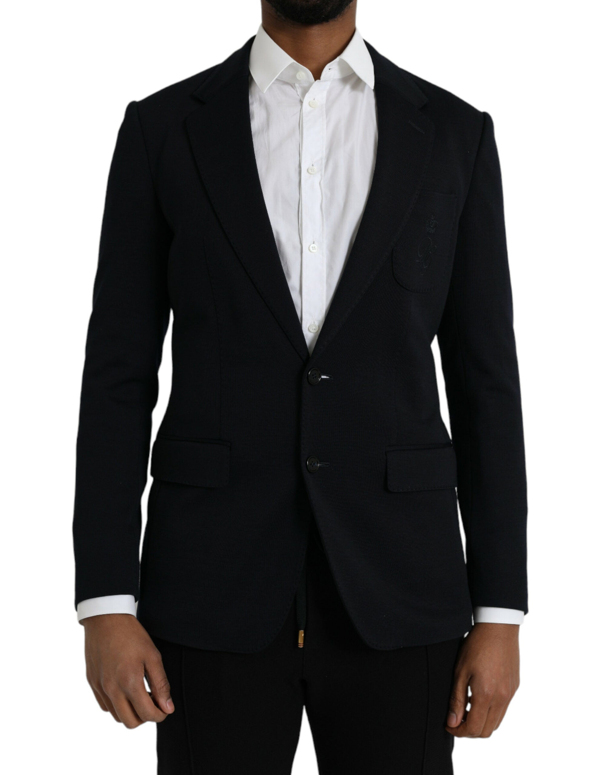 Blazer simple boutonnage en laine noire Dolce &amp; Gabbana