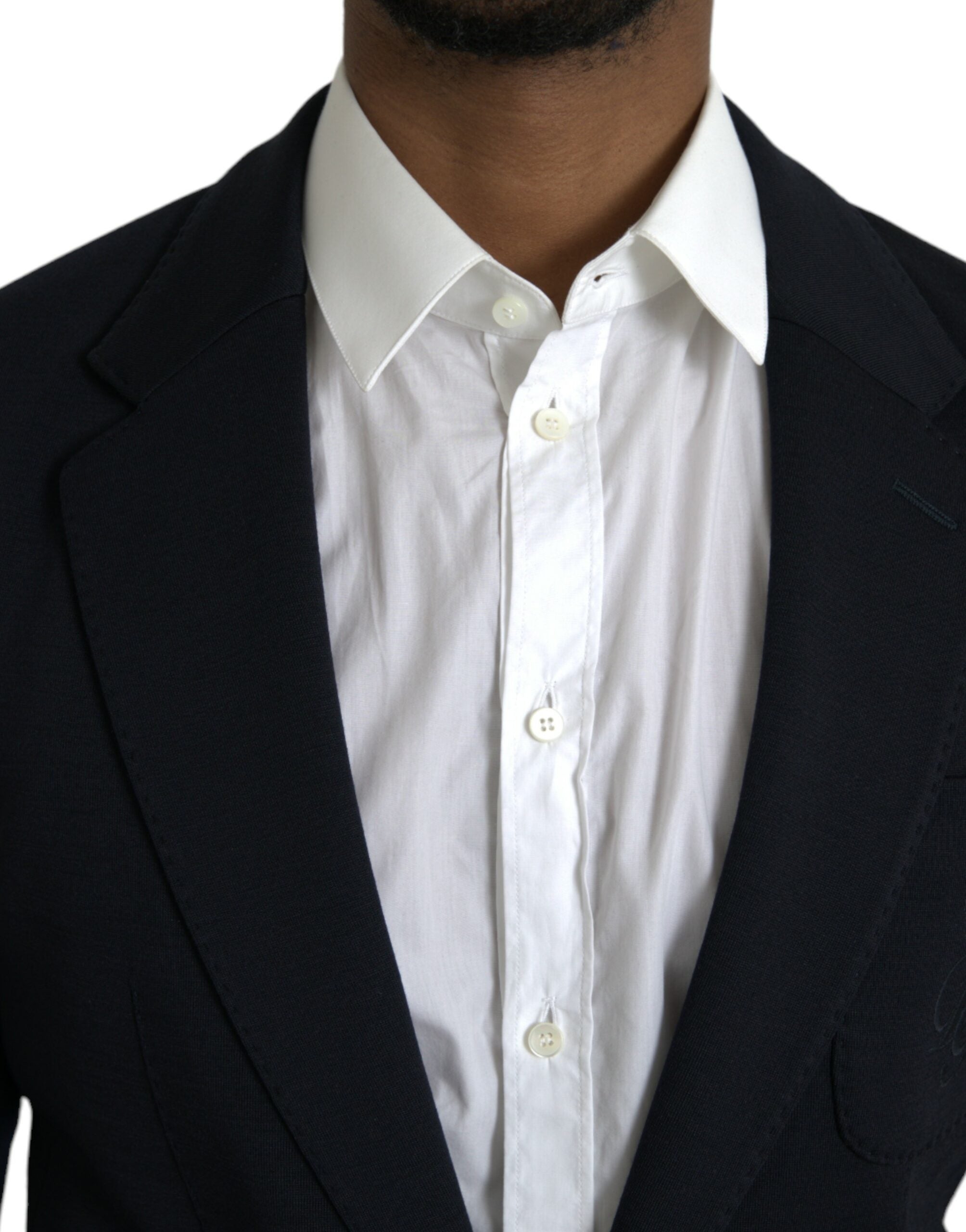 Blazer simple boutonnage en laine noire Dolce &amp; Gabbana