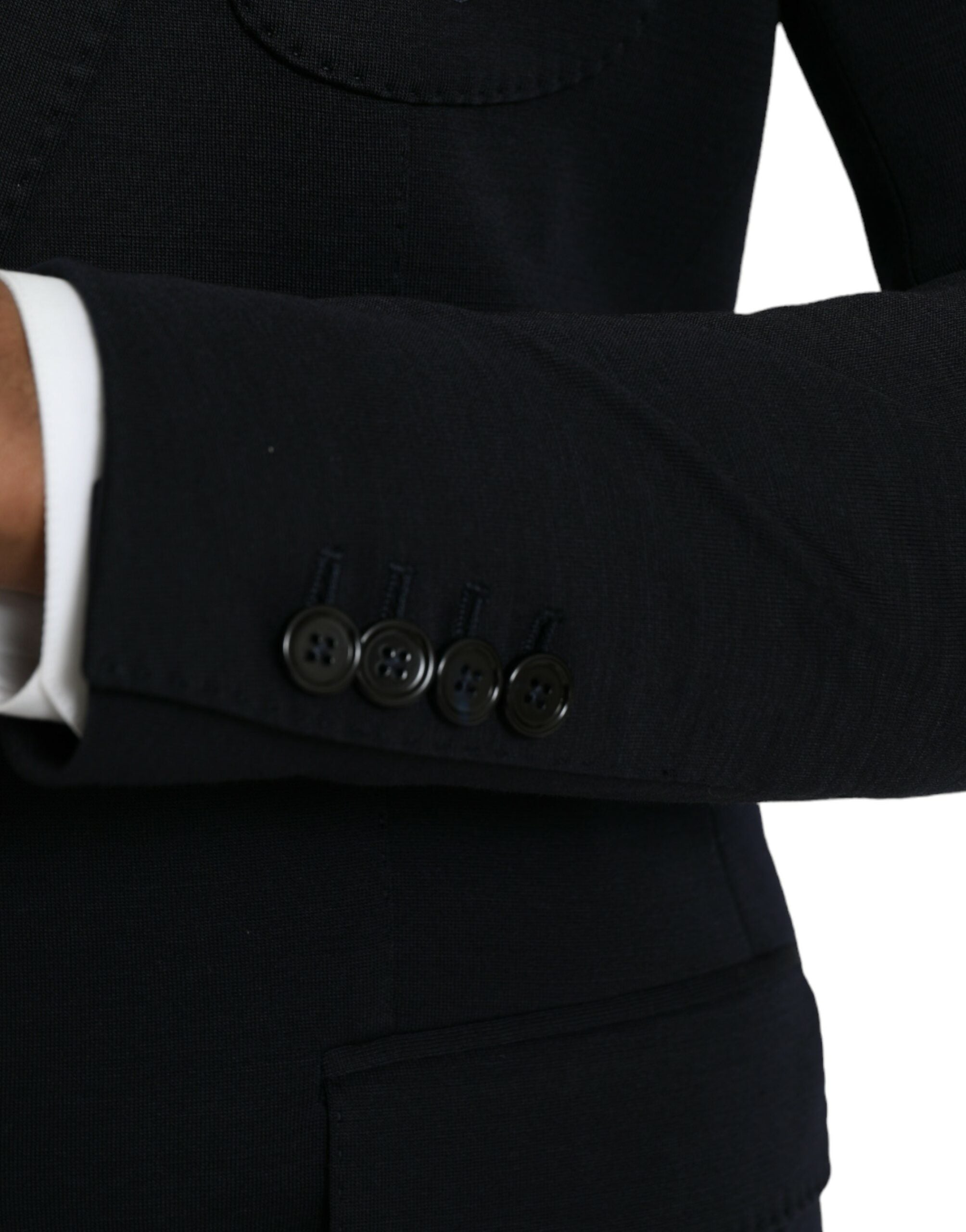 Blazer simple boutonnage en laine noire Dolce &amp; Gabbana