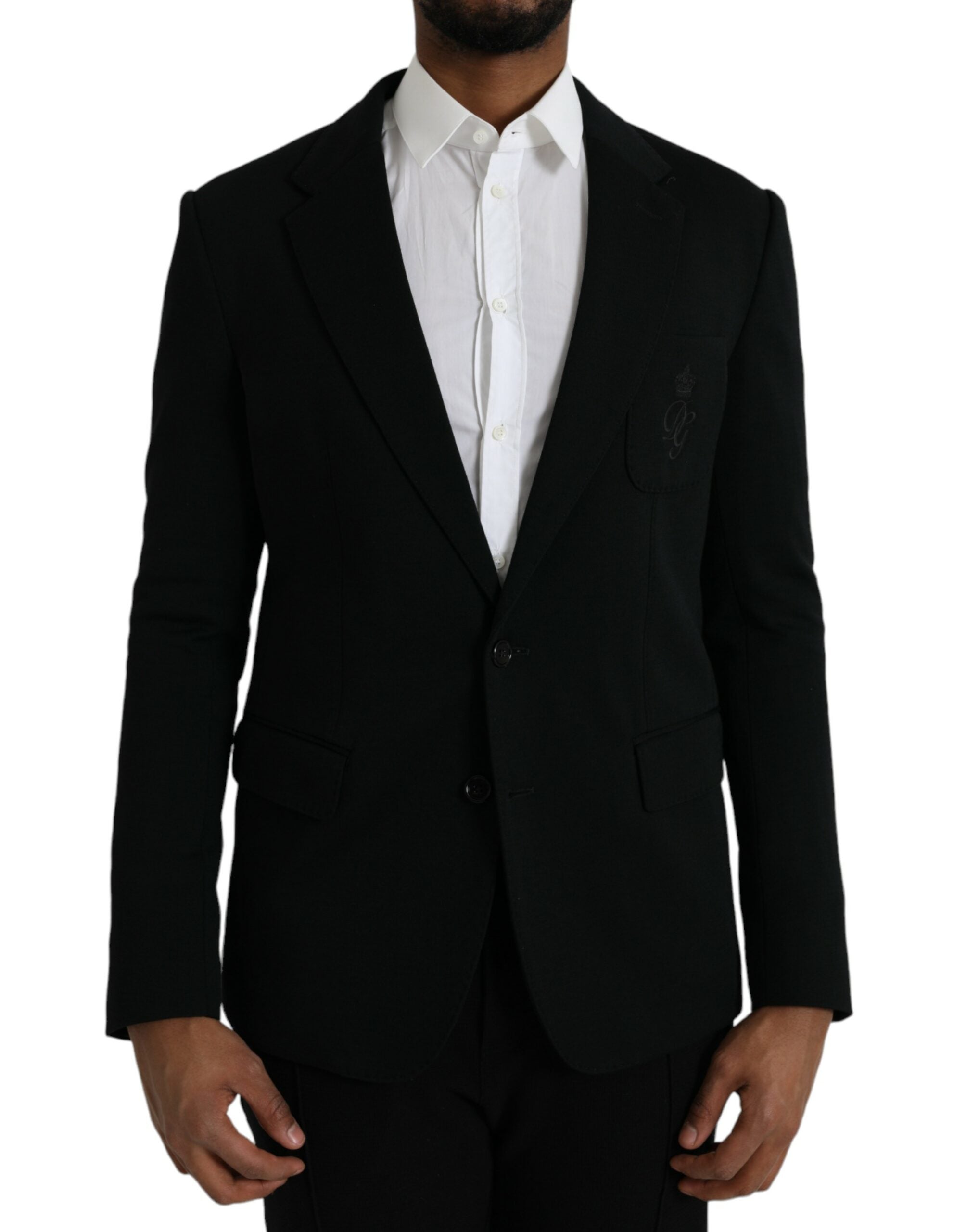 Blazer simple boutonnage en laine noire Dolce &amp; Gabbana