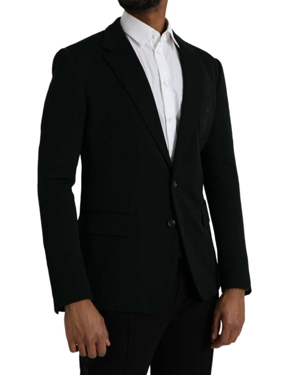 Blazer simple boutonnage en laine noire Dolce &amp; Gabbana
