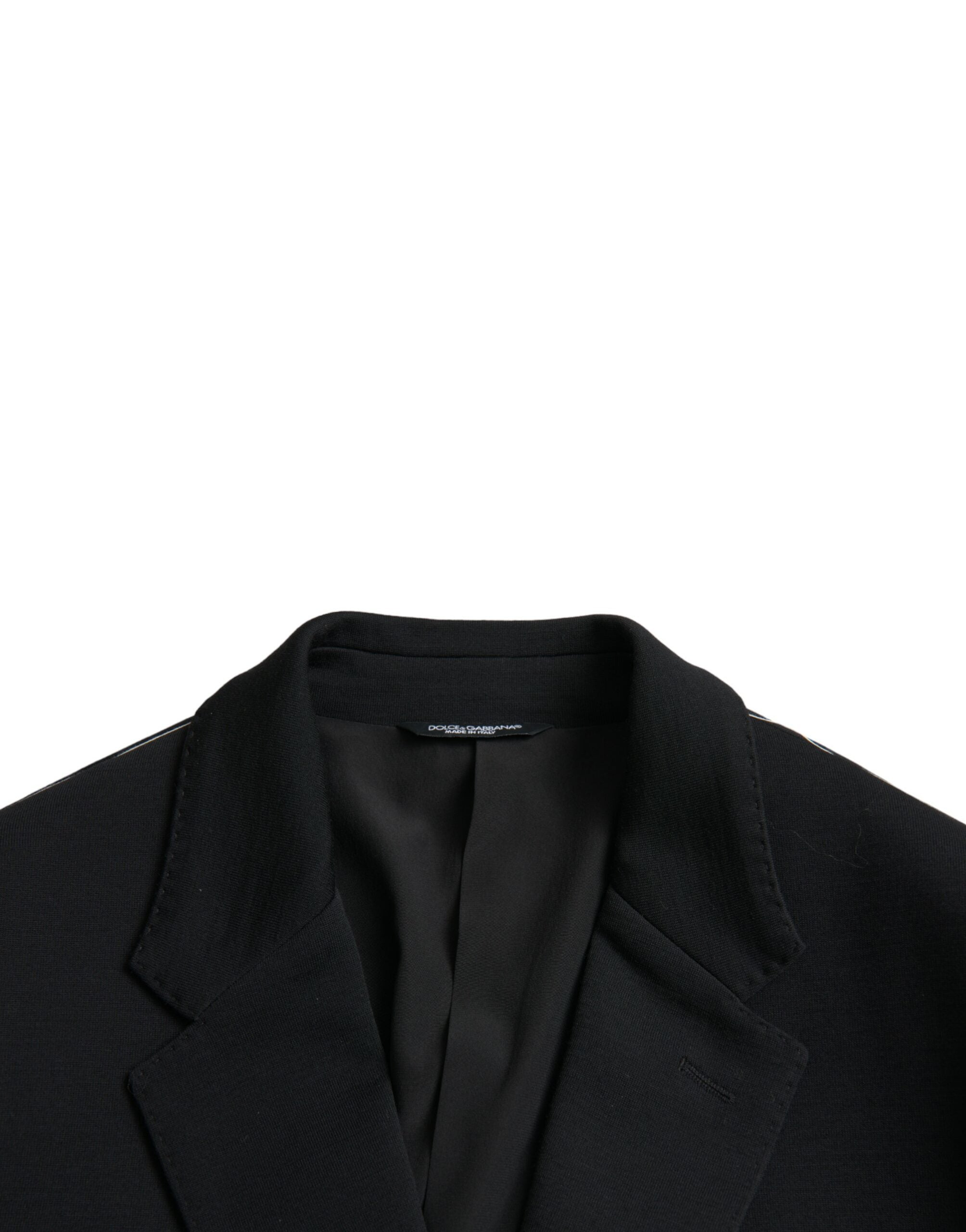 Blazer simple boutonnage en laine noire Dolce &amp; Gabbana