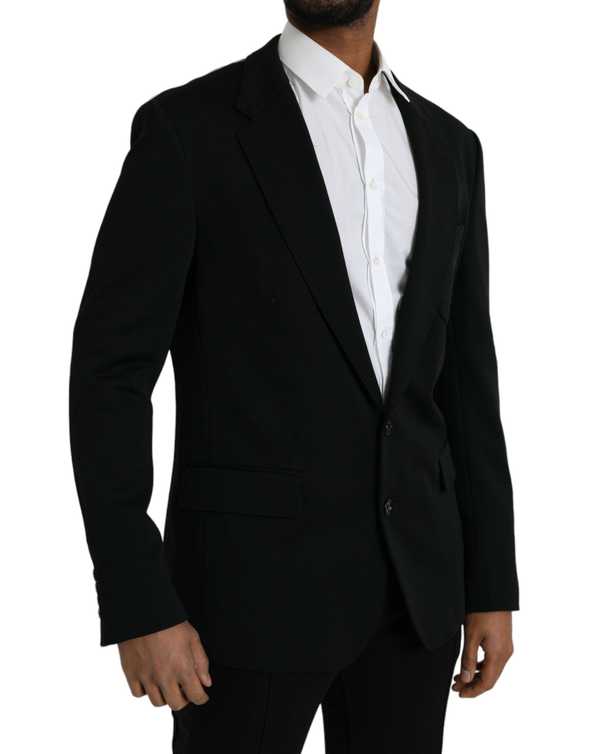 Blazer simple boutonnage en laine noire Dolce &amp; Gabbana