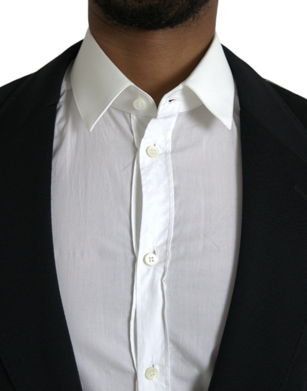 Blazer simple boutonnage en laine noire Dolce &amp; Gabbana