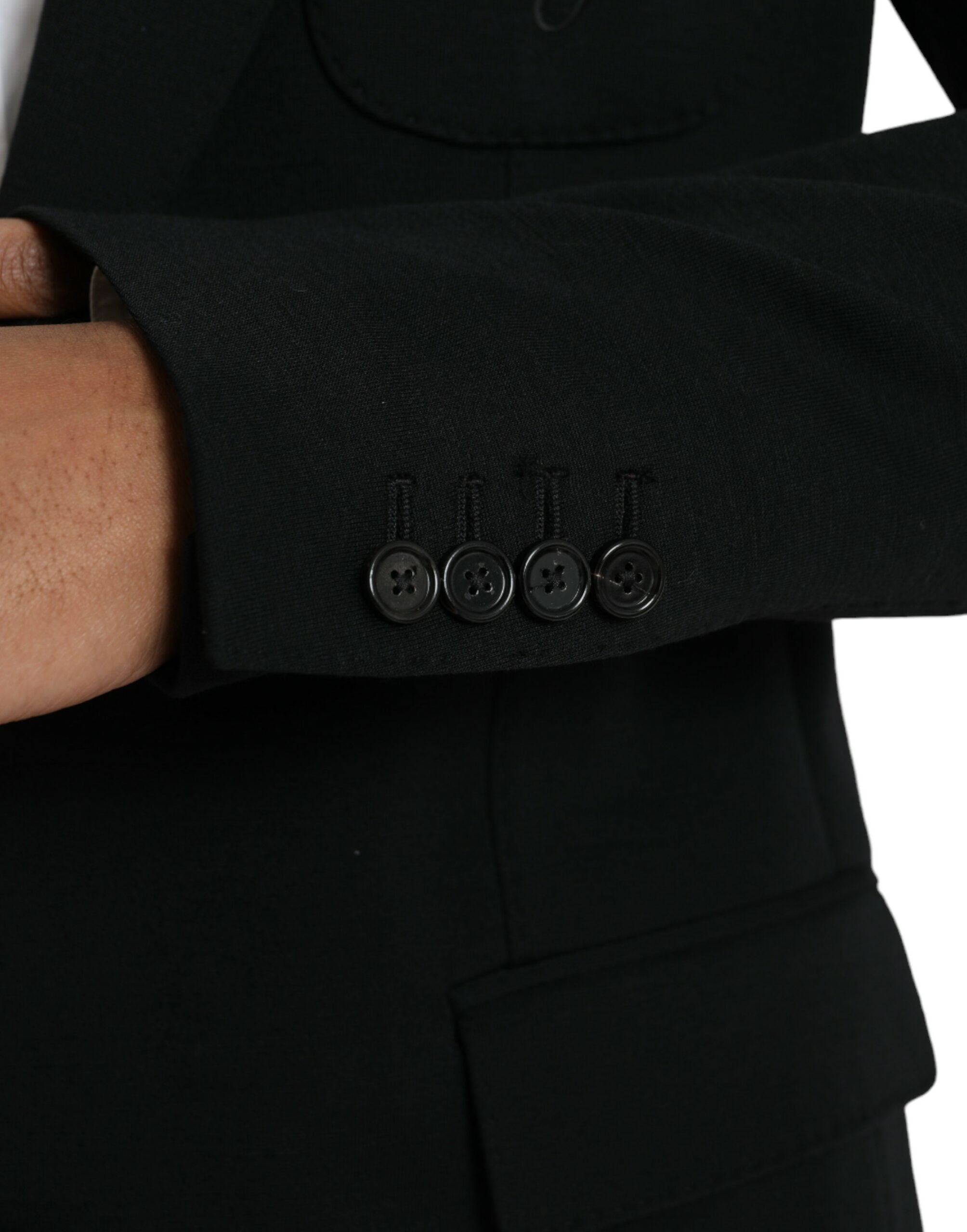 Blazer simple boutonnage en laine noire Dolce &amp; Gabbana
