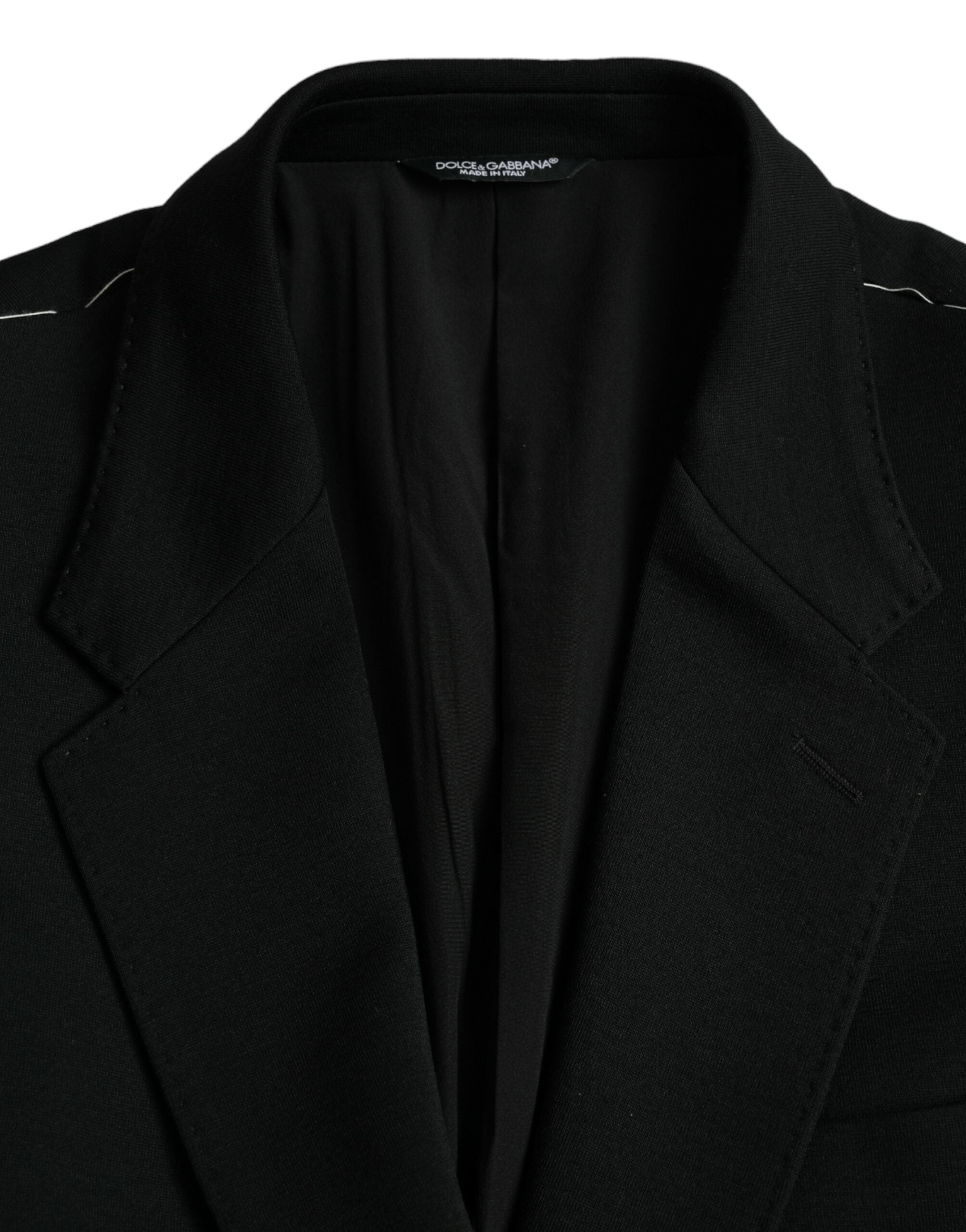 Blazer simple boutonnage en laine noire Dolce &amp; Gabbana