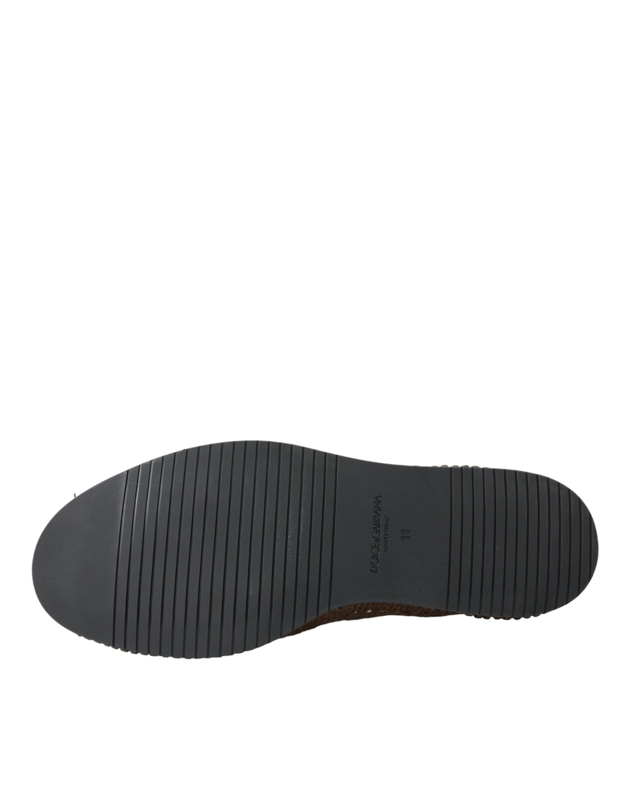 Mocassins en cuir tressé marron Dolce &amp; Gabbana, chaussures décontractées