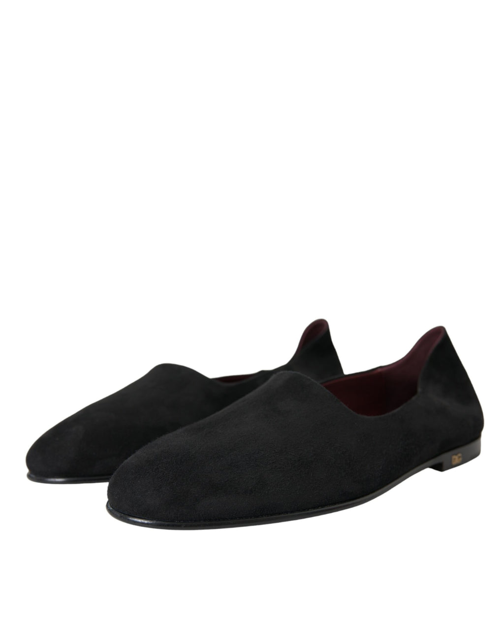 Mocassins en daim noir Dolce &amp; Gabbana, chaussures habillées à enfiler