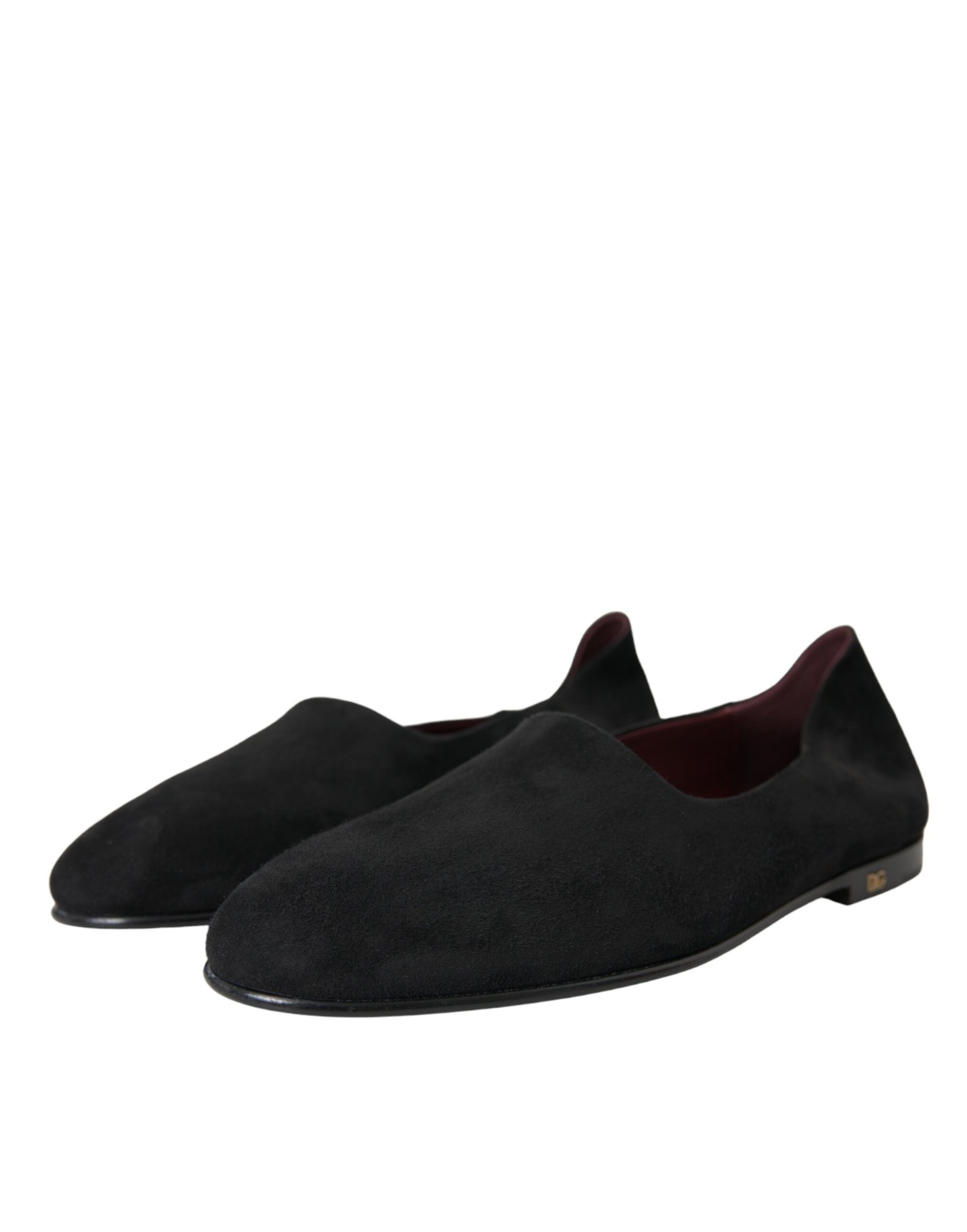 Mocassins en daim noir Dolce &amp; Gabbana, chaussures habillées à enfiler