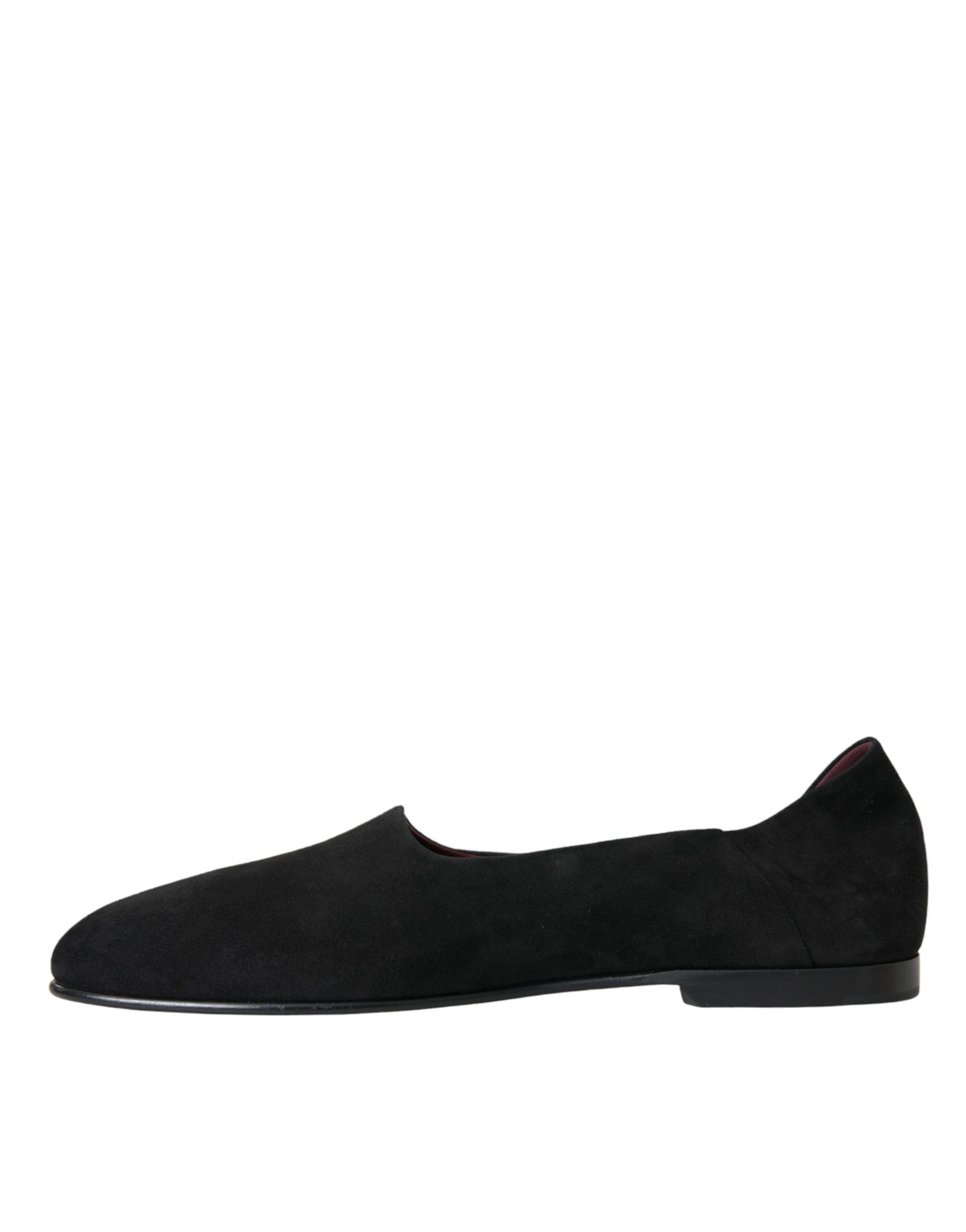 Mocassins en daim noir Dolce &amp; Gabbana, chaussures habillées à enfiler