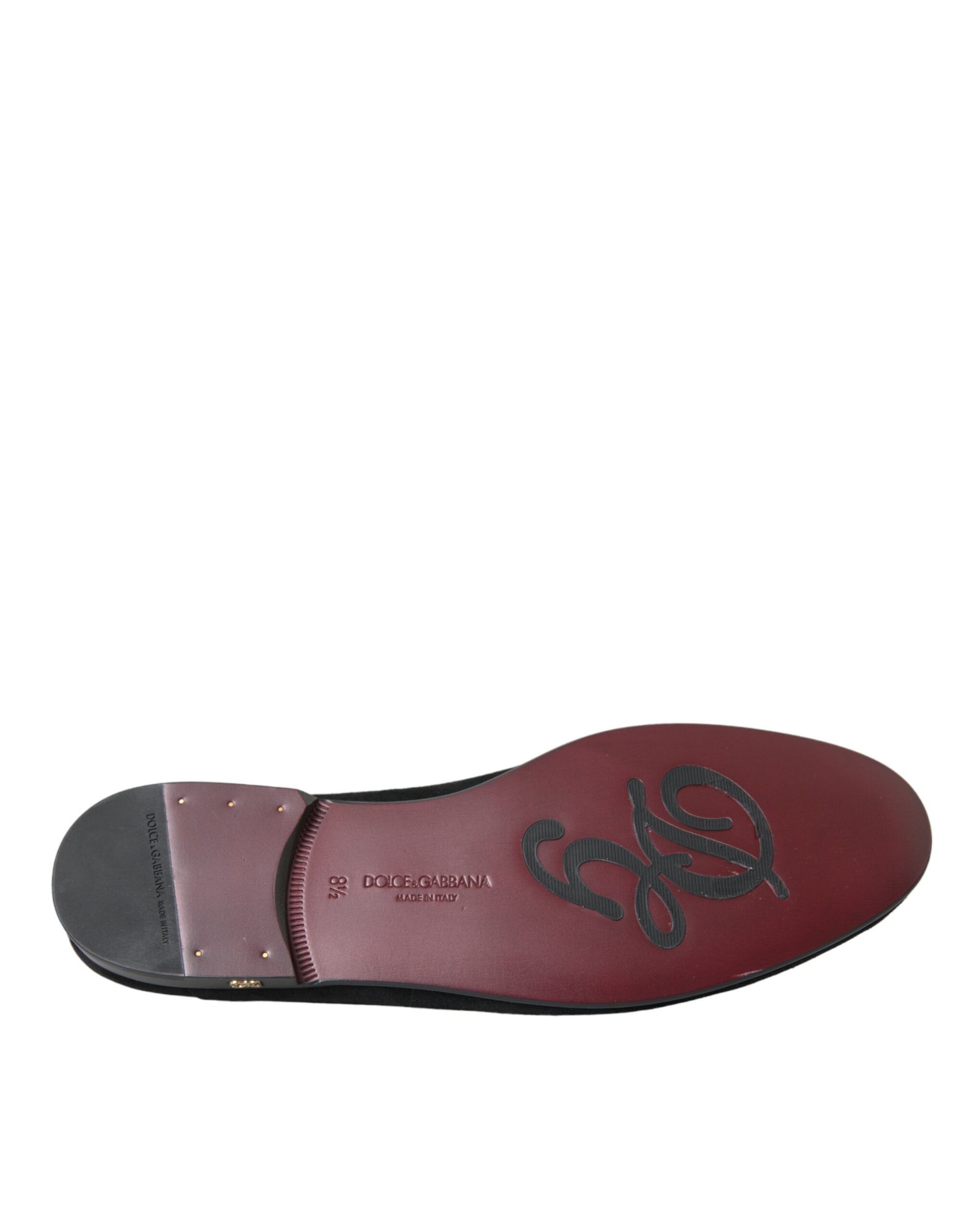 Mocassins en daim noir Dolce &amp; Gabbana, chaussures habillées à enfiler