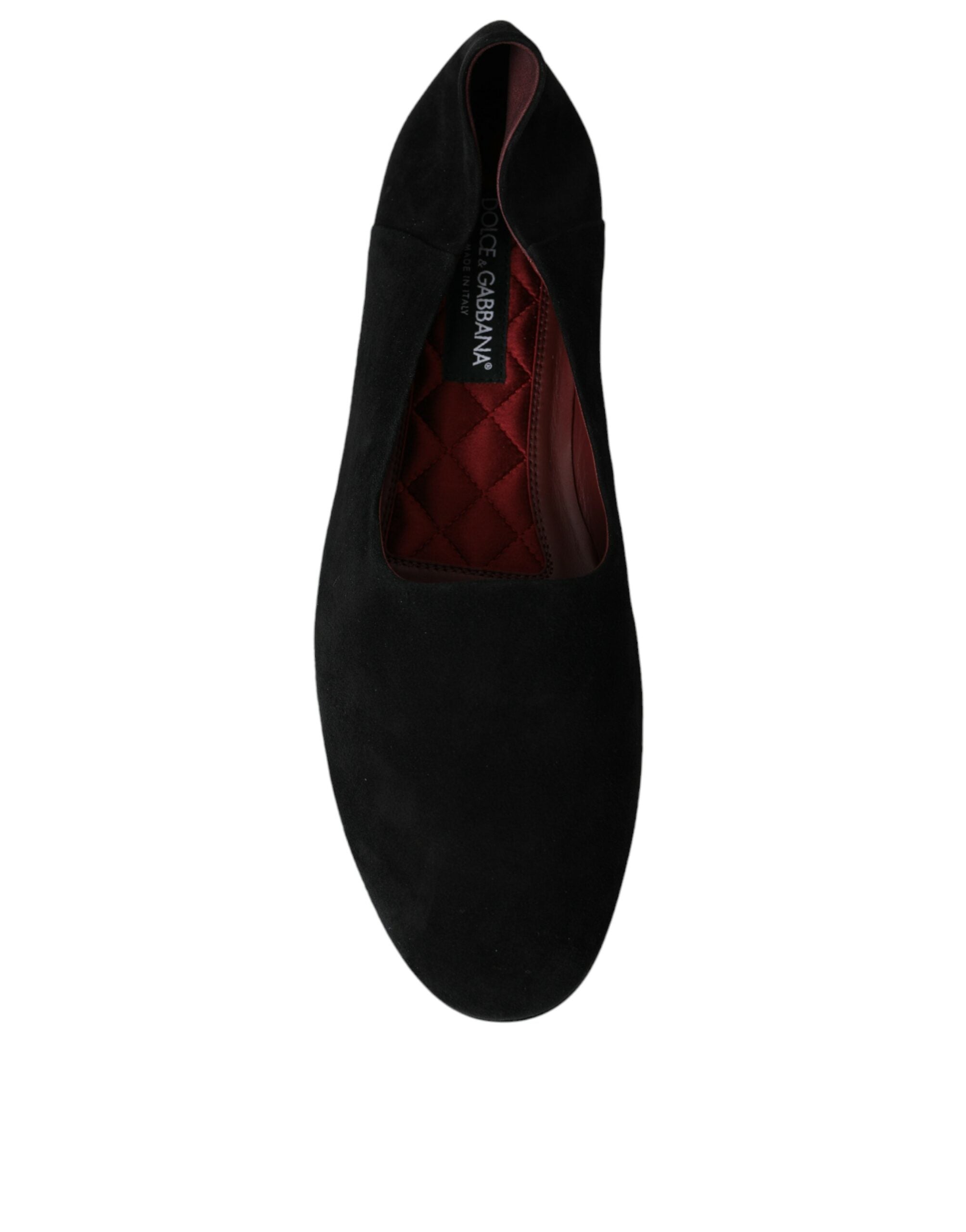 Mocassins en daim noir Dolce &amp; Gabbana, chaussures habillées à enfiler