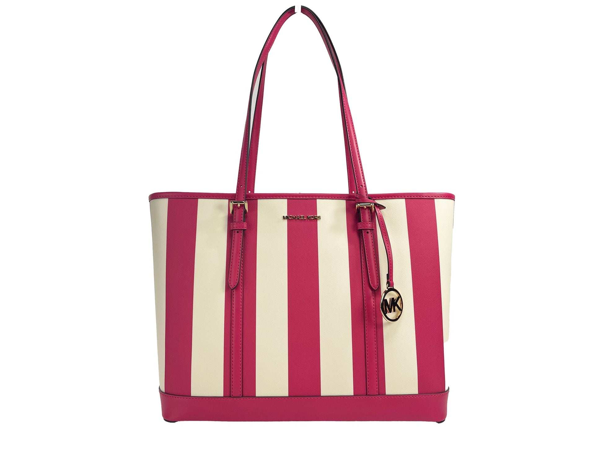 Michael Kors Jet Set Travel Große TZ Schultertasche PVC Tragetasche Rosa