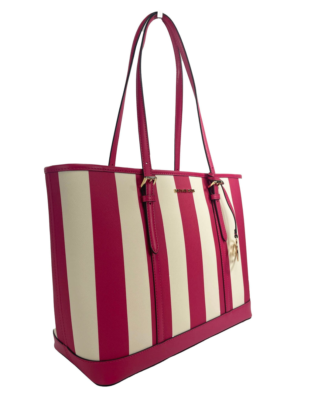 Sac fourre-tout Michael Kors Jet Set Travel grand format en PVC rose