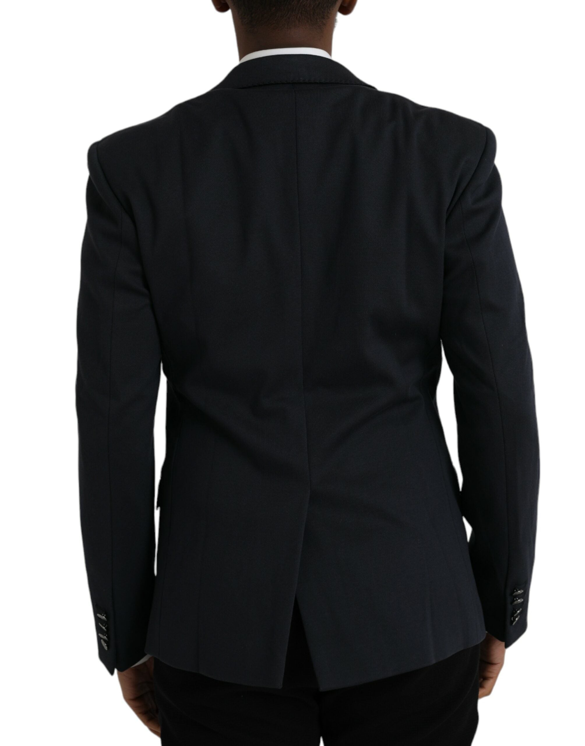 Blazer simple boutonnage en coton bleu foncé Dolce &amp; Gabbana