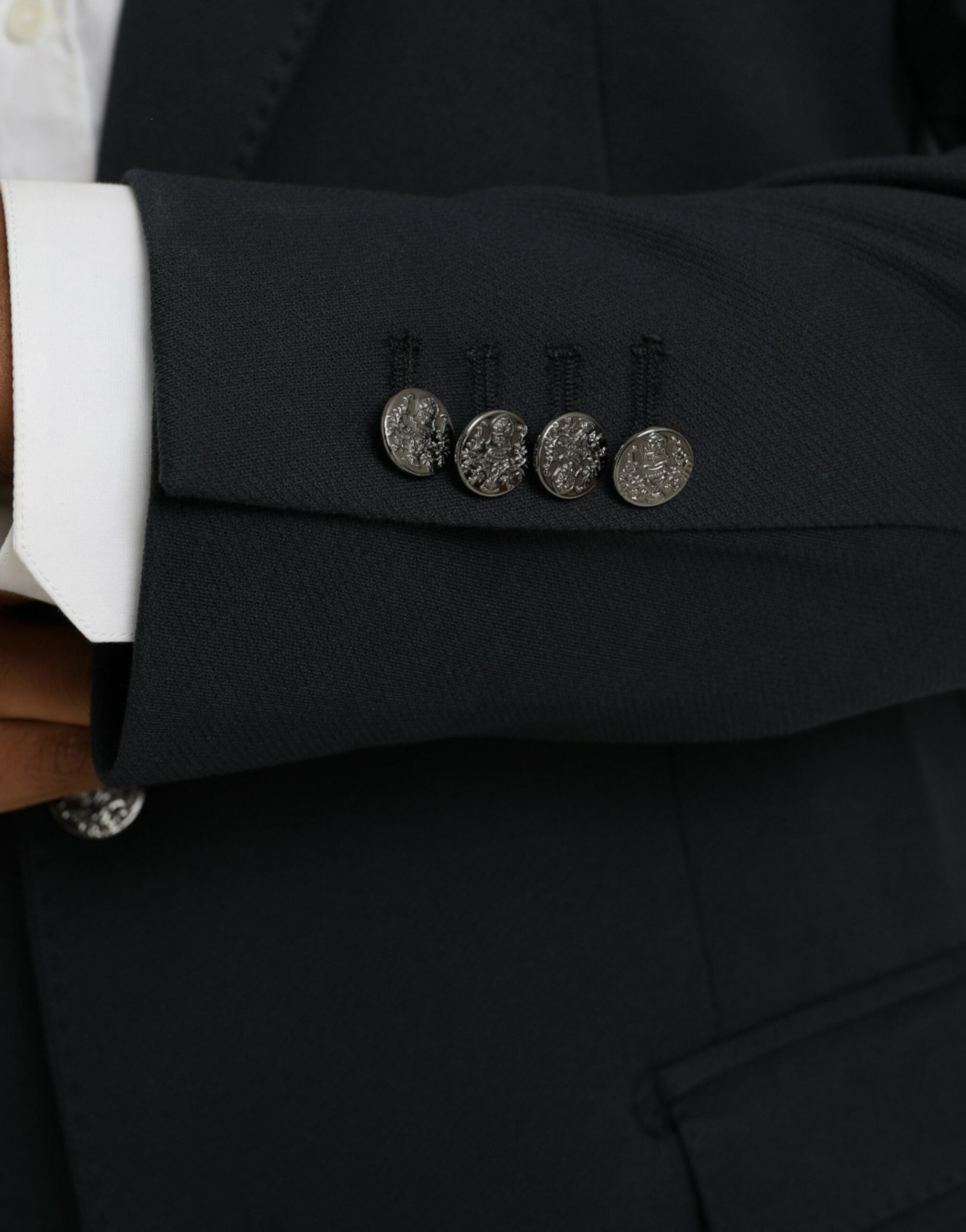 Blazer simple boutonnage en coton bleu foncé Dolce &amp; Gabbana