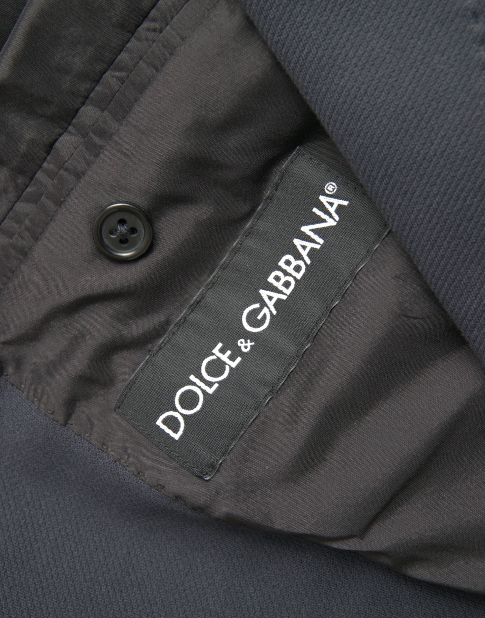 Blazer simple boutonnage en coton bleu foncé Dolce &amp; Gabbana