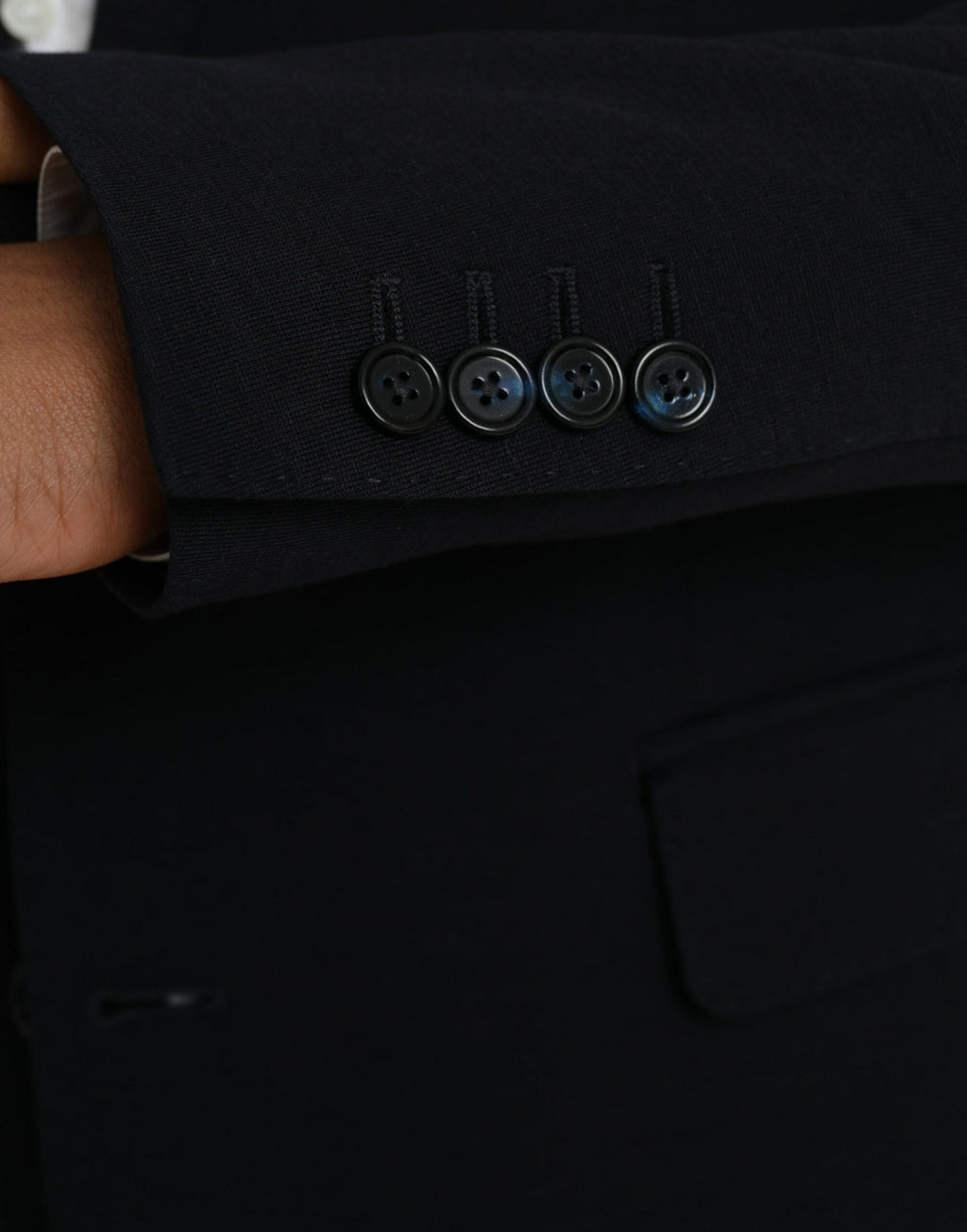 Blazer simple boutonnage en laine noire Dolce &amp; Gabbana