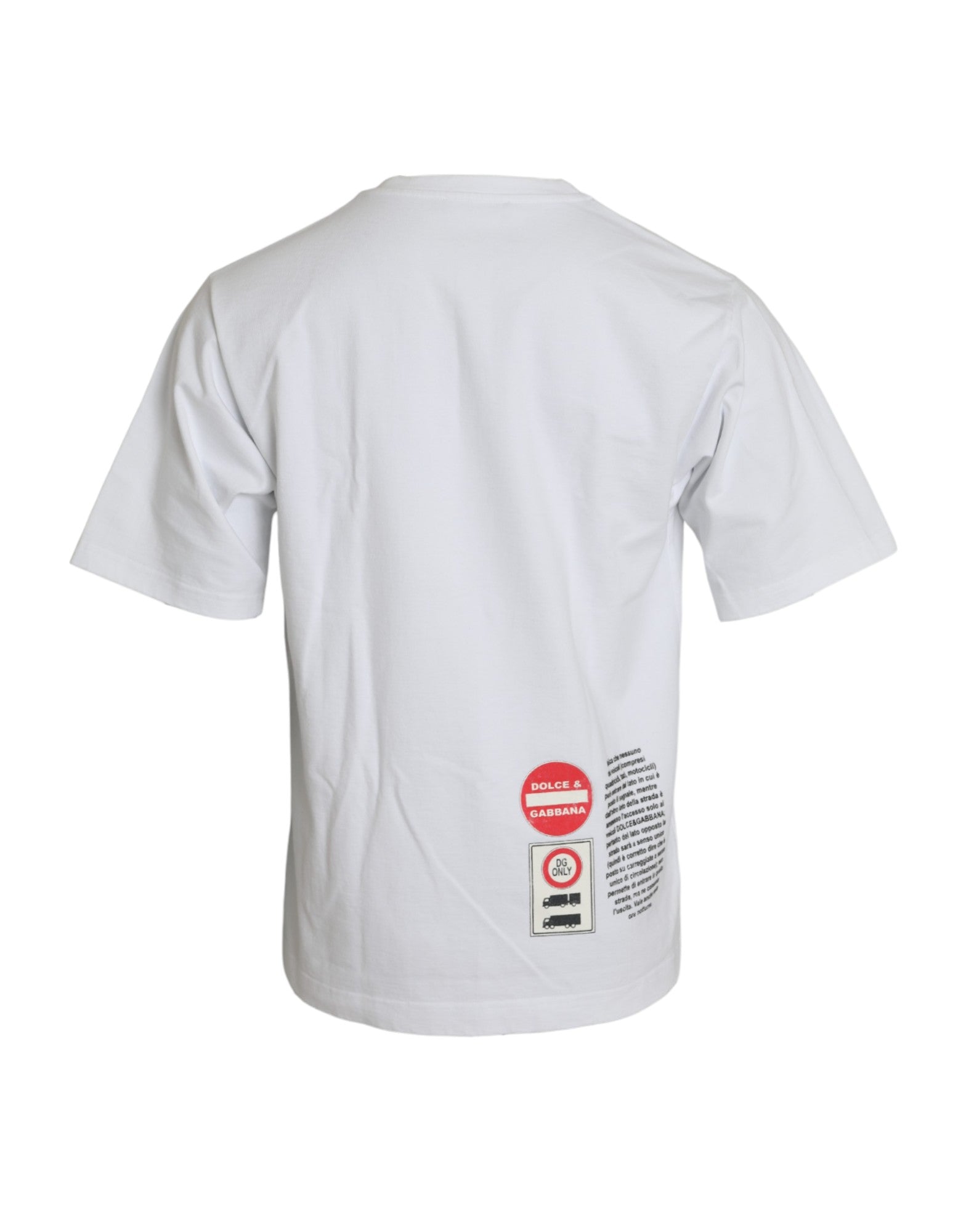 Dolce &amp; Gabbana – Weißes, kurzärmliges T-Shirt mit Rundhalsausschnitt und Herzmotiv aus Baumwolle