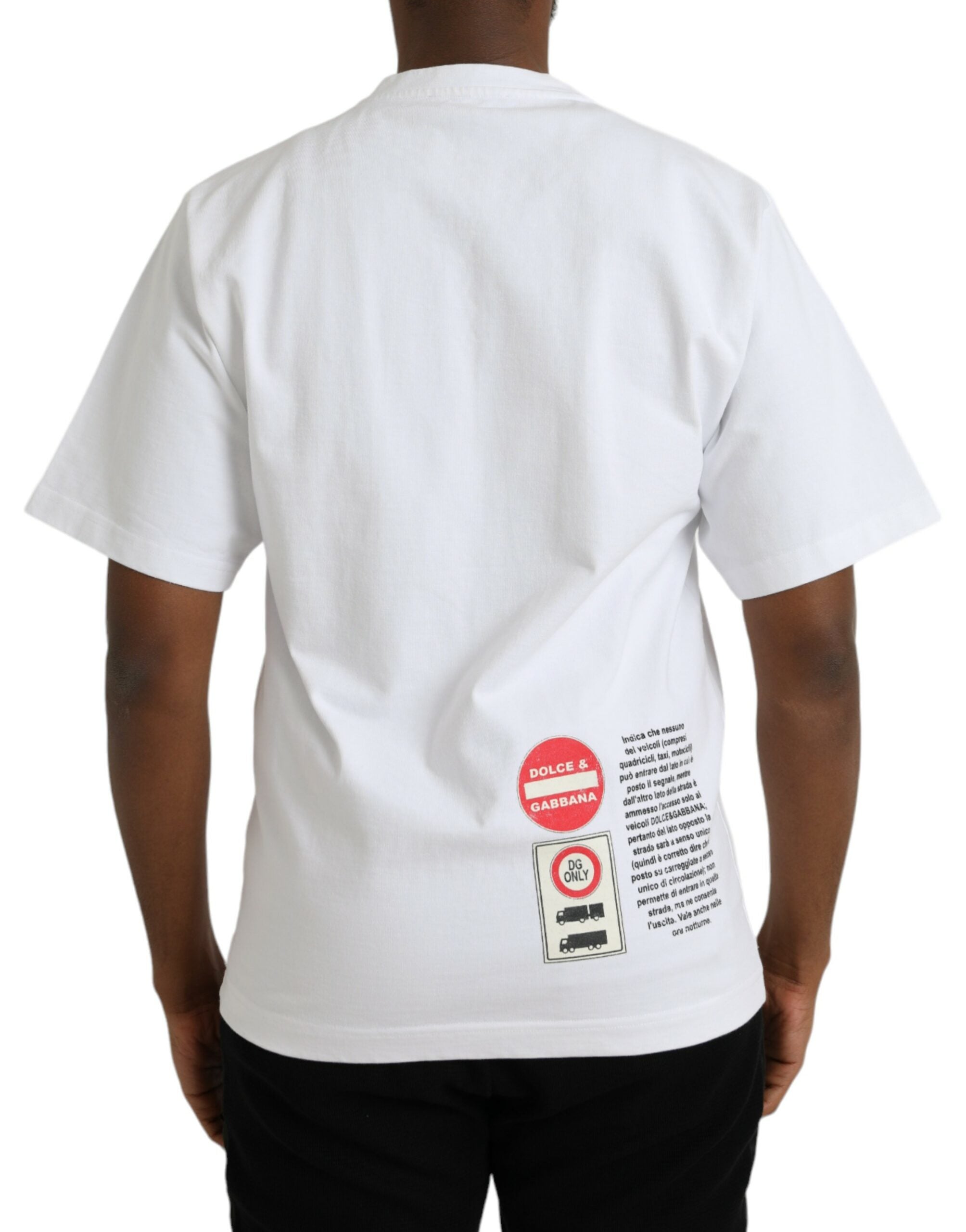 Dolce &amp; Gabbana – Weißes, kurzärmliges T-Shirt mit Rundhalsausschnitt und Herzmotiv aus Baumwolle