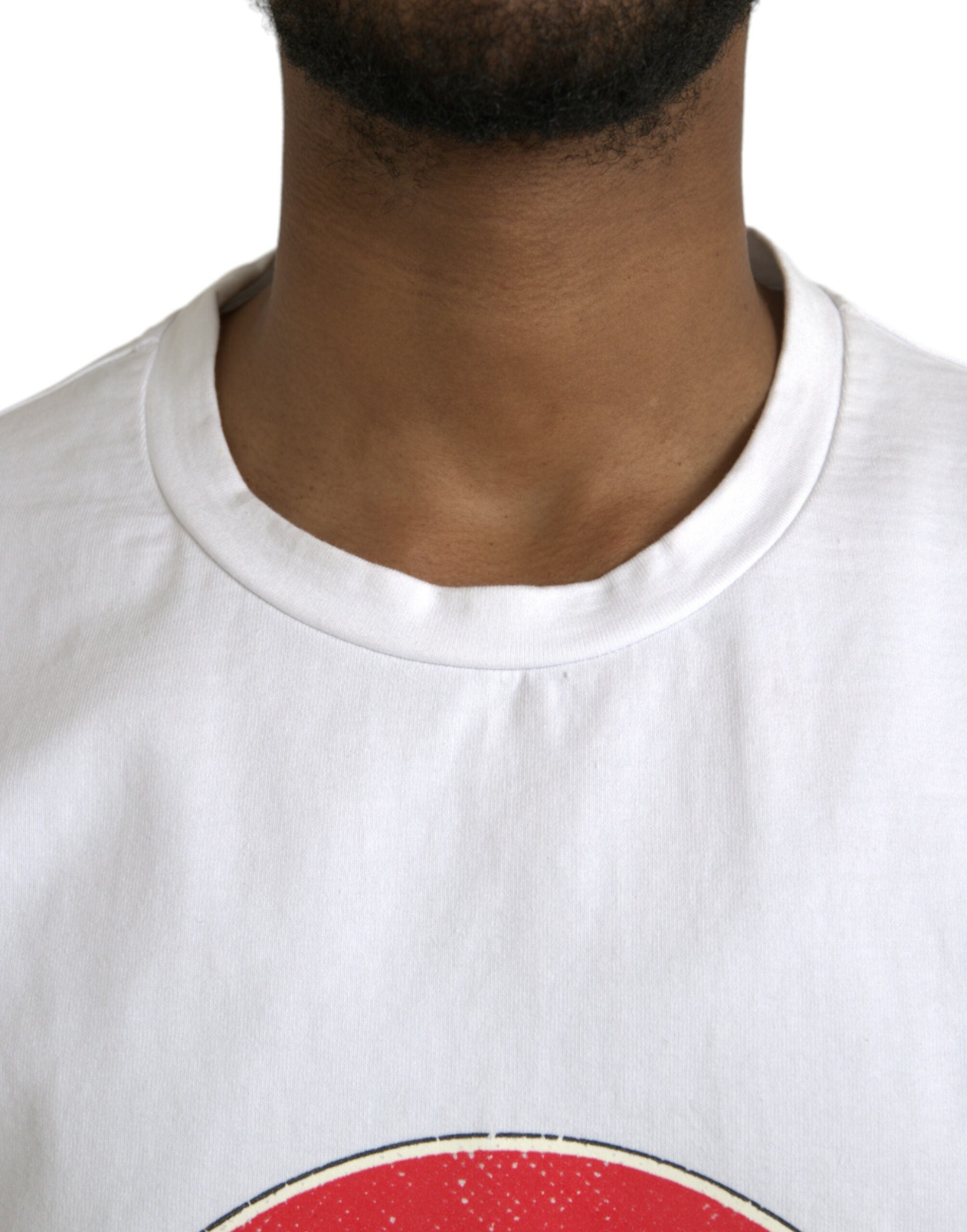 Dolce &amp; Gabbana – Weißes, kurzärmliges T-Shirt mit Rundhalsausschnitt und Herzmotiv aus Baumwolle