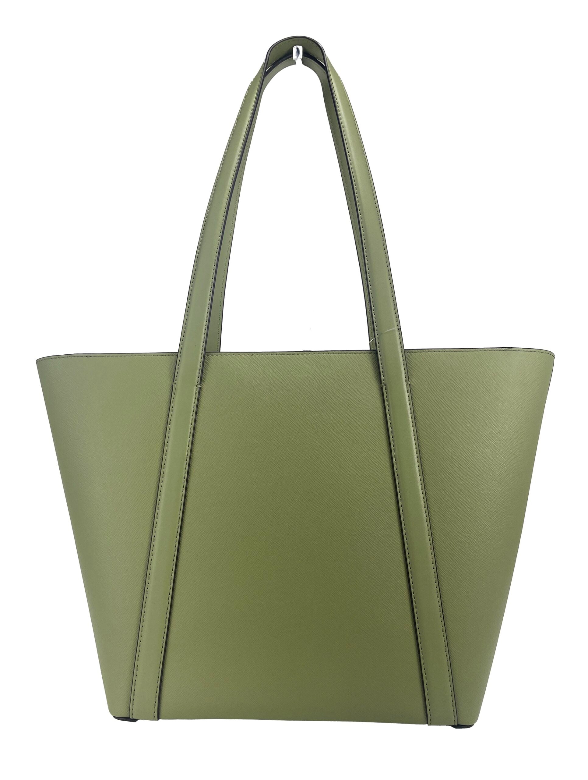 Michael Kors – Große Pratt-Schultertasche mit Reißverschluss, Helles Salbeigrün