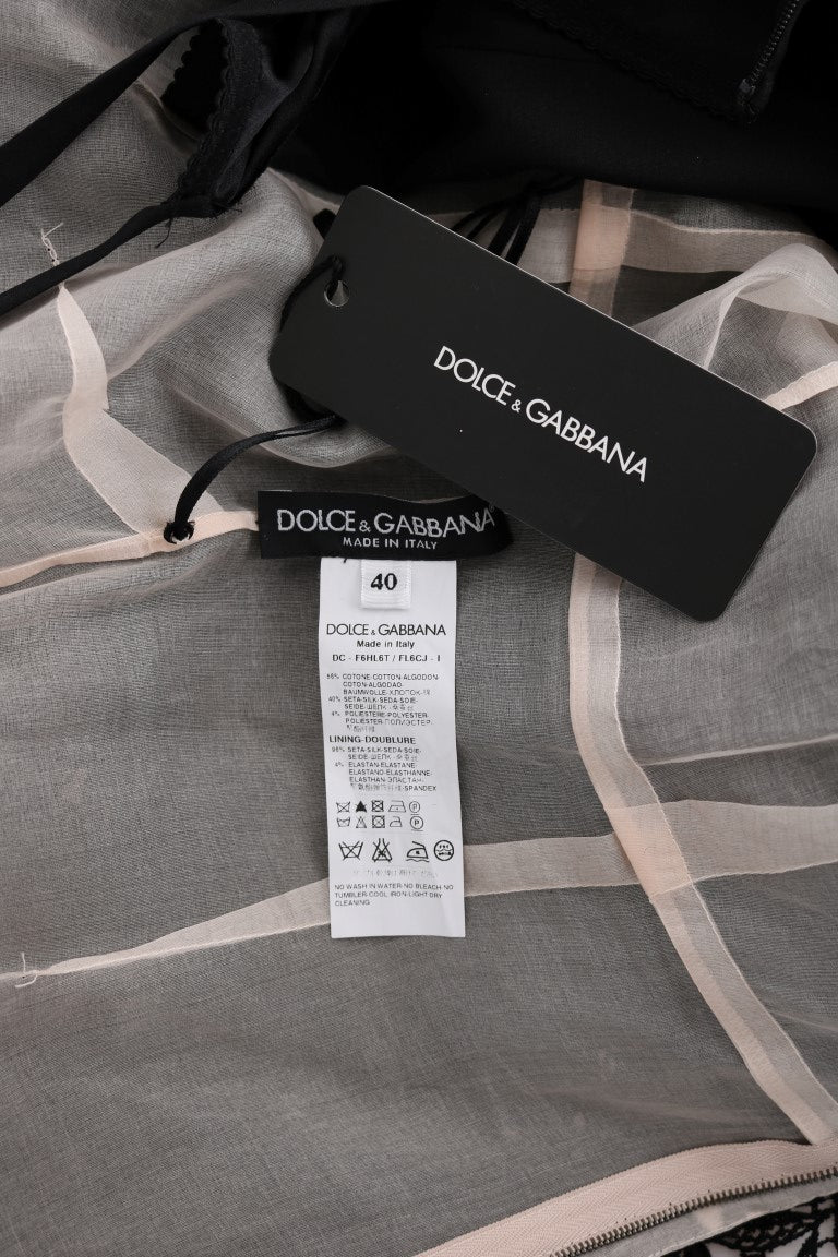 Dolce &amp; Gabbana - Robe longue noire élégante avec appliques florales