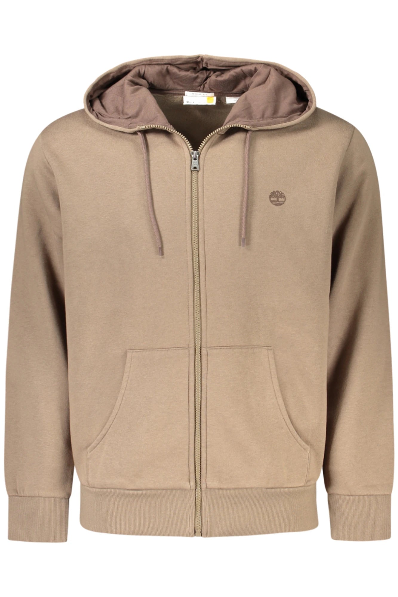 TIMBERLAND MEN&#39;S BROWN ZIP-UP SWEATSHIRT