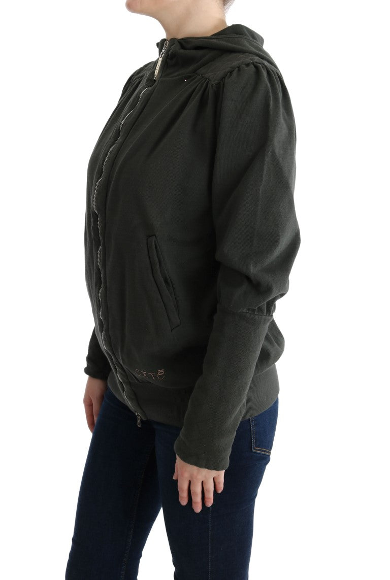 Pull zippé en coton gris Exte Chic
