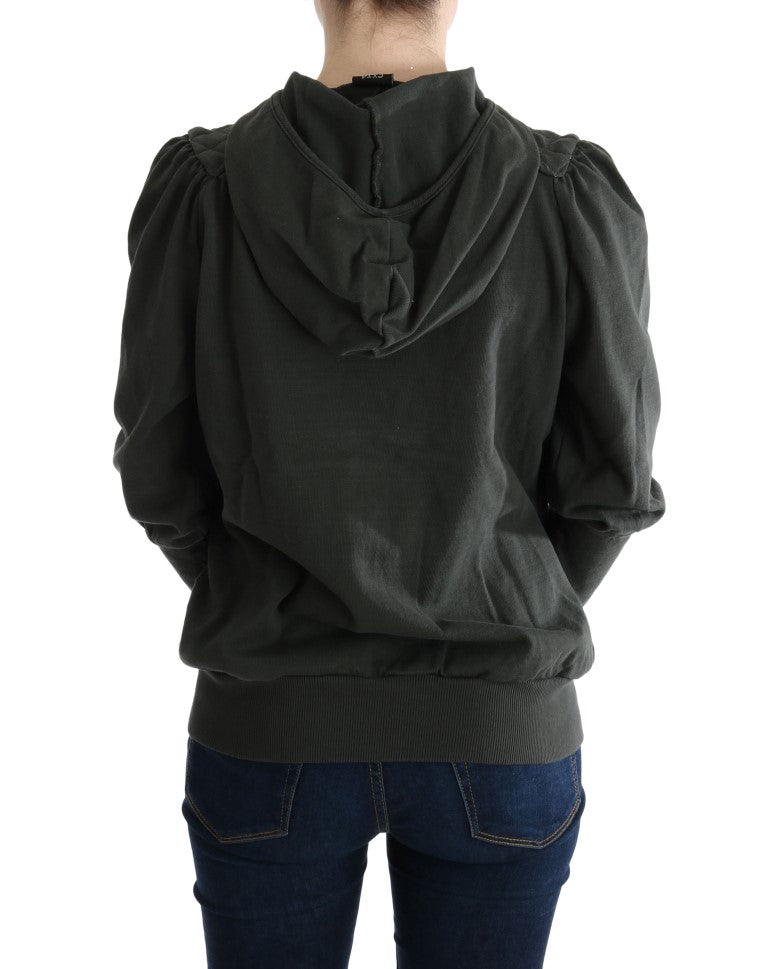 Pull zippé en coton gris Exte Chic