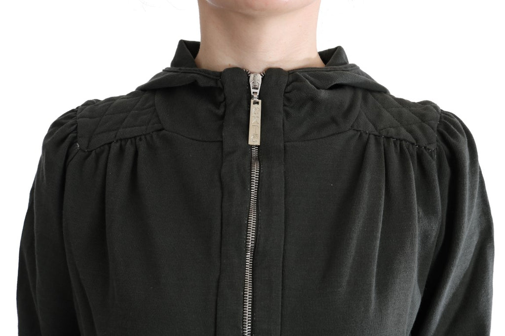 Pull zippé en coton gris Exte Chic