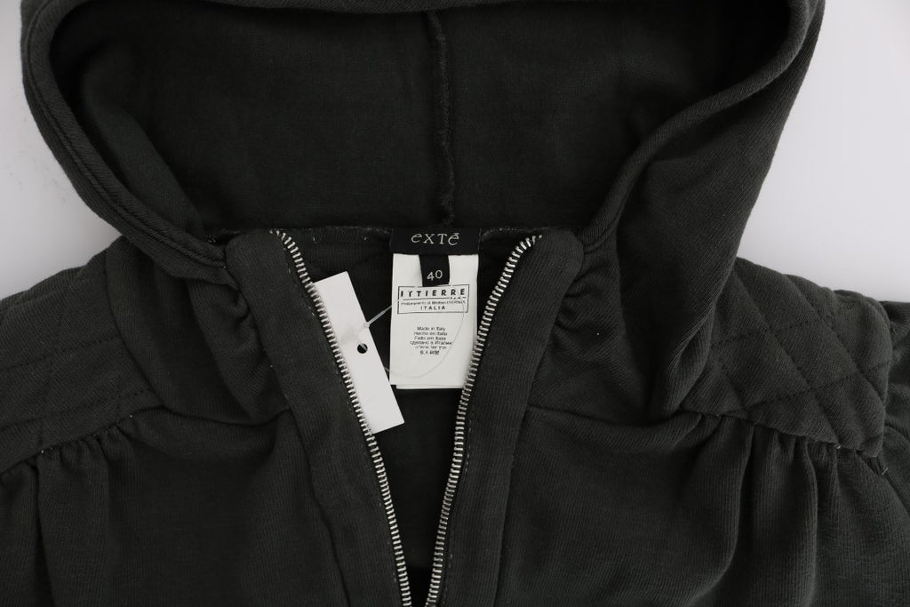 Pull zippé en coton gris Exte Chic