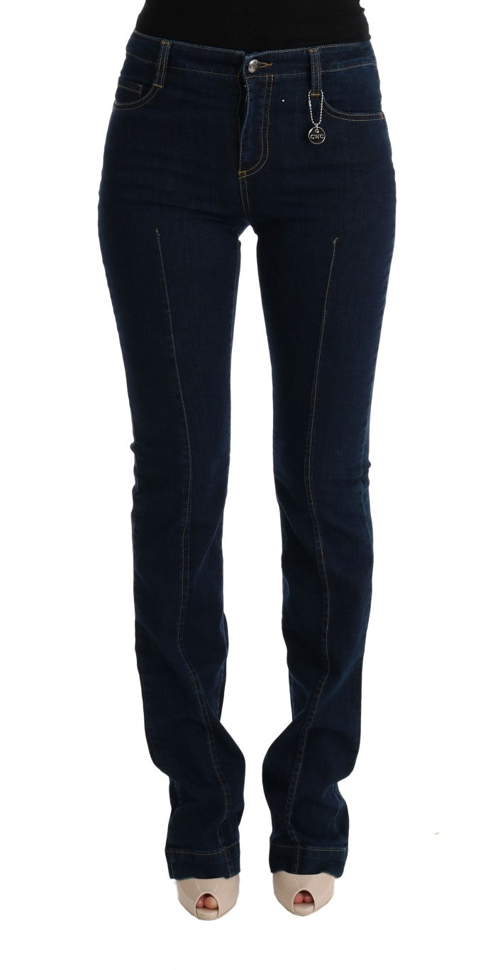Costume National – Schicke, ausgestellte Baumwolljeans in Blau