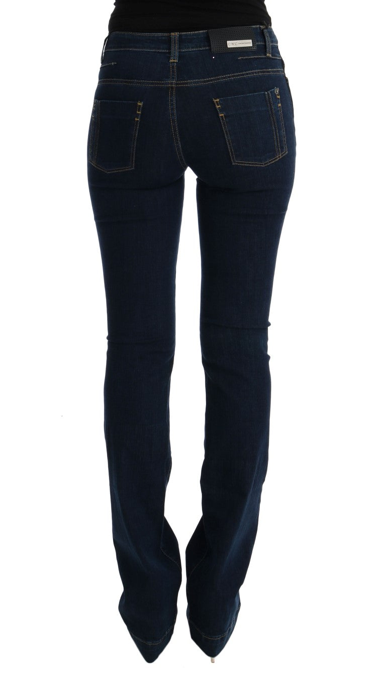 Costume National – Schicke, ausgestellte Baumwolljeans in Blau