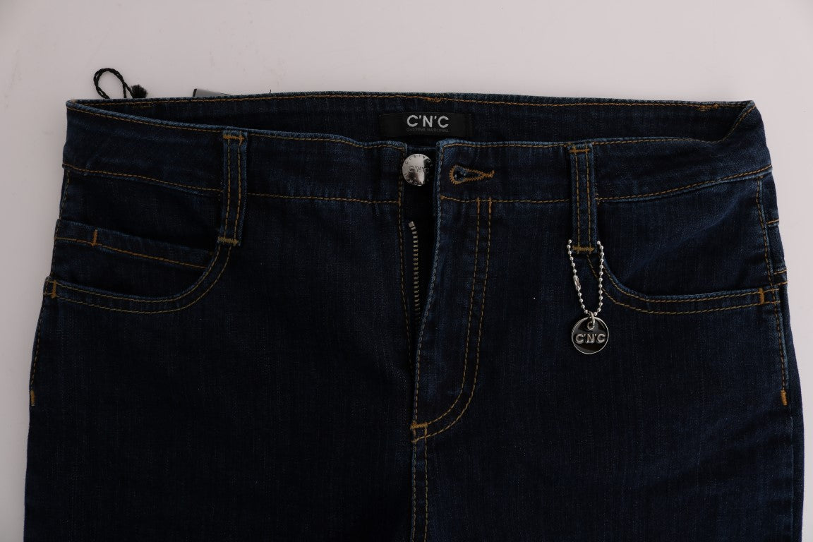 Costume National – Schicke, ausgestellte Baumwolljeans in Blau