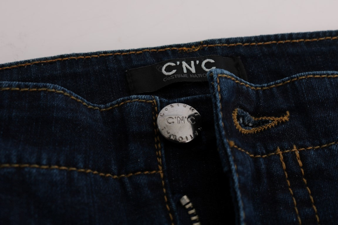 Costume National – Schicke, ausgestellte Baumwolljeans in Blau
