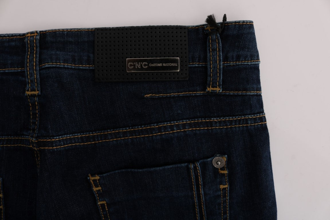 Costume National – Schicke, ausgestellte Baumwolljeans in Blau