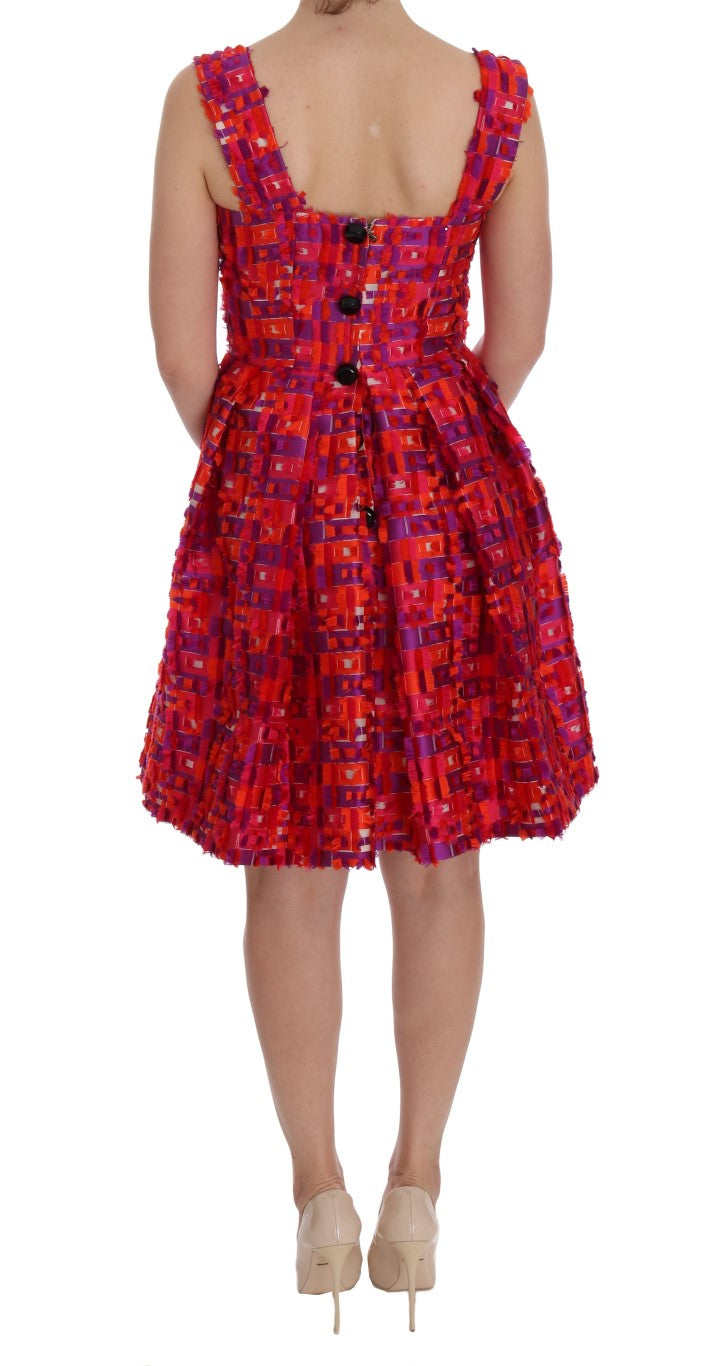 Dolce &amp; Gabbana Elegantes rosa ärmelloses A-Linien-Kleid
