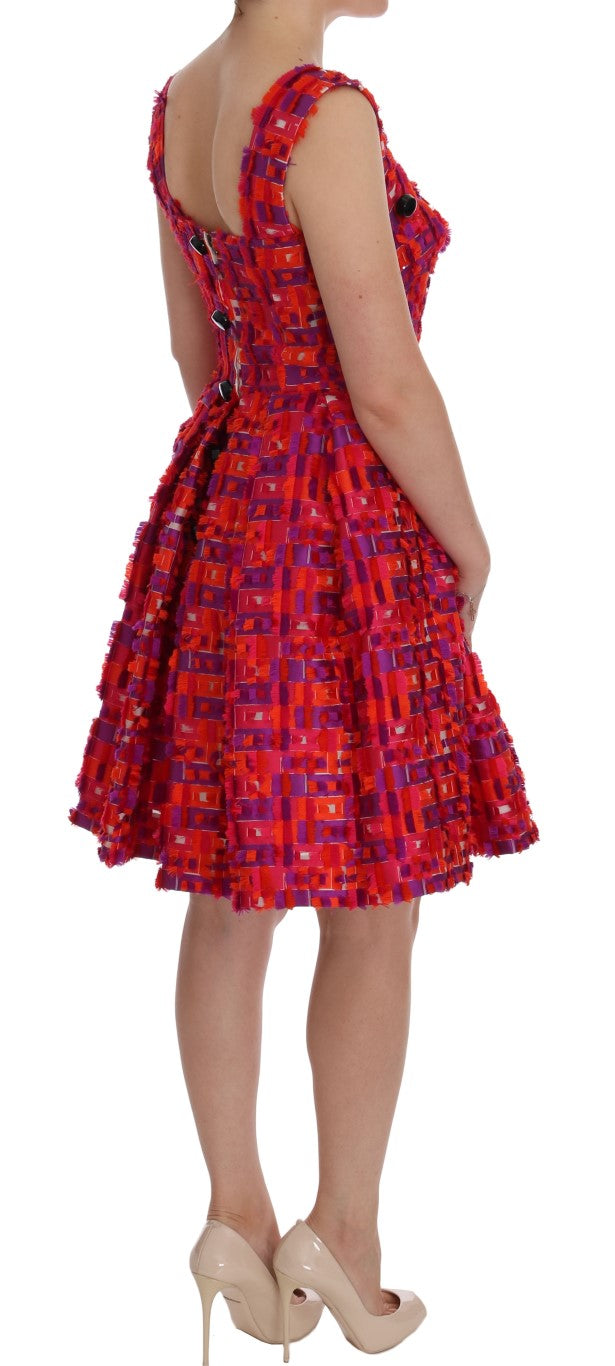 Dolce &amp; Gabbana Elegantes rosa ärmelloses A-Linien-Kleid