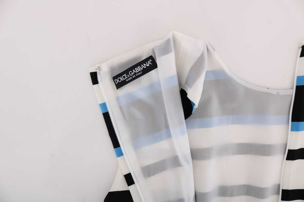 Robe droite élégante sans manches en soie rayée Dolce &amp; Gabbana