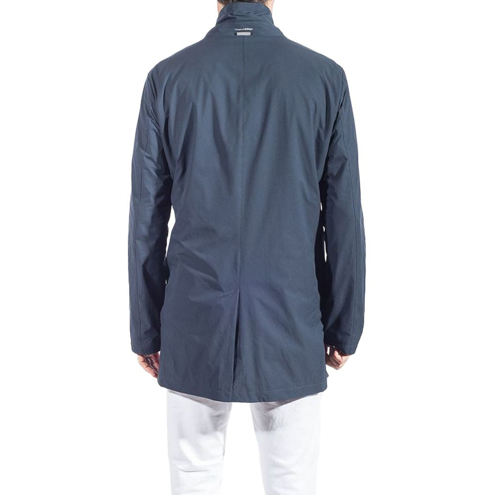 People Of Shibuya Blue Recycled Polyester Men Trench