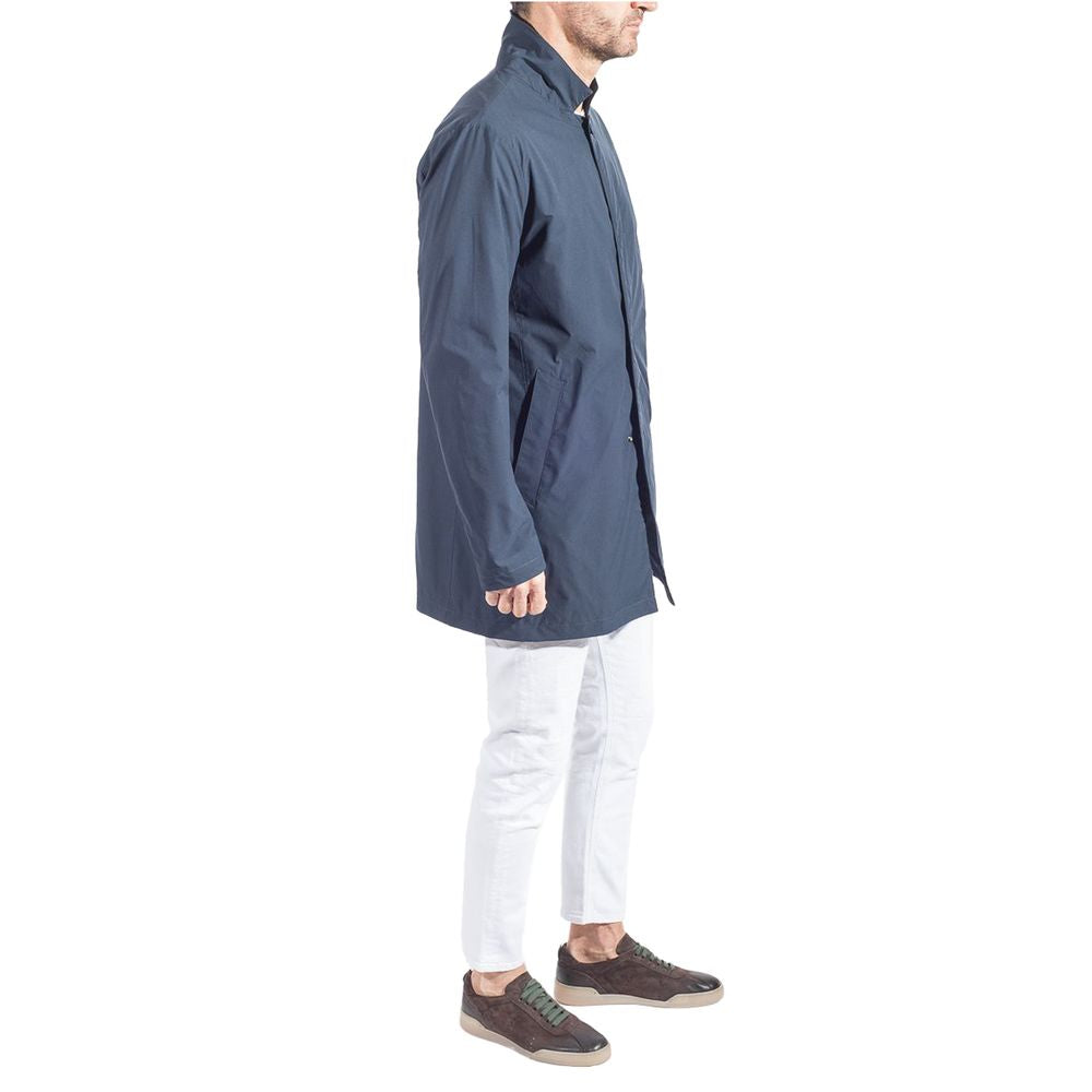 People Of Shibuya Blue Recycled Polyester Men Trench