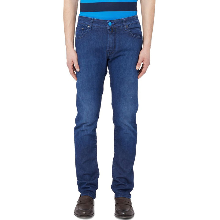 Jacob Cohen Sleek Slim Fit Dunkelblauer Denim Eleganz