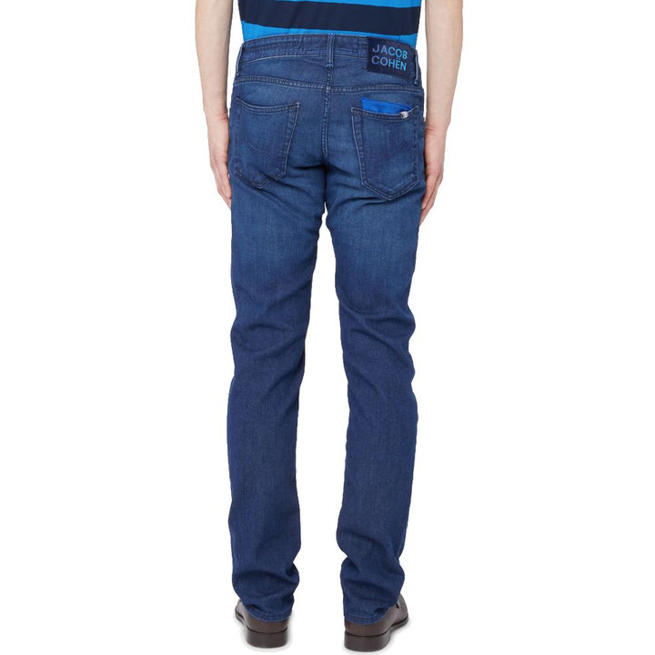 Jacob Cohen Sleek Slim Fit Dunkelblauer Denim Eleganz