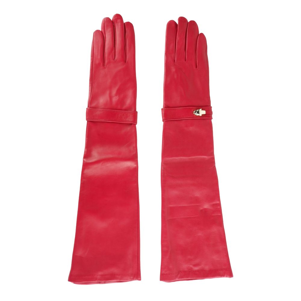 Cavalli Class Damenhandschuh aus rotem Lammleder