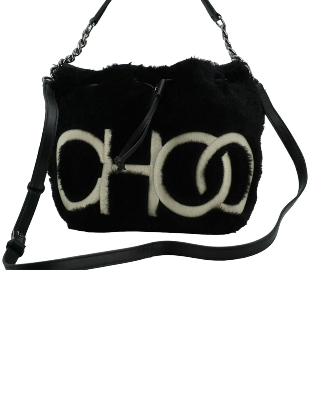 Jimmy Choo – Schwarze Leder-Umhängetasche mit Henkel