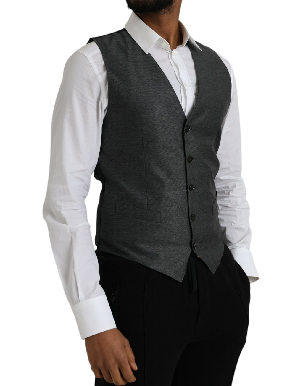 Gilet de soirée en laine grise Dolce &amp; Gabbana