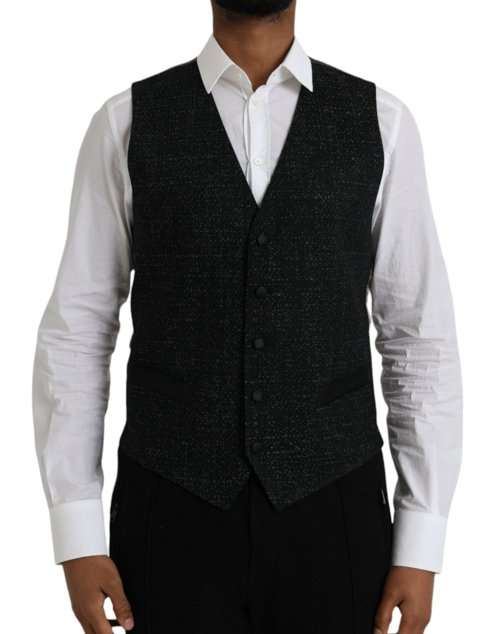 Dolce &amp; Gabbana Robe gilet en soie noir et marron